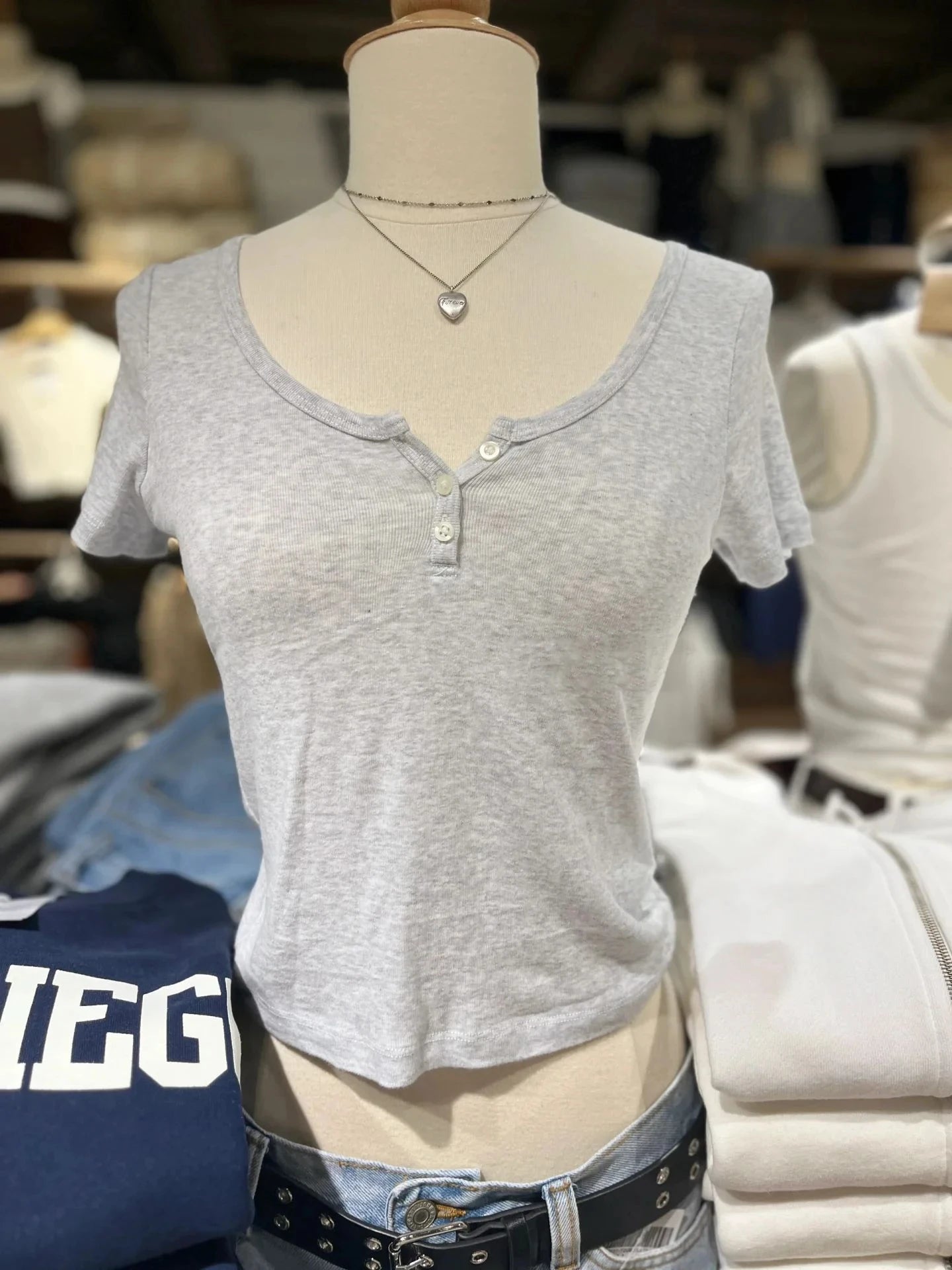 Women's Y2K Striped Button Crop Top