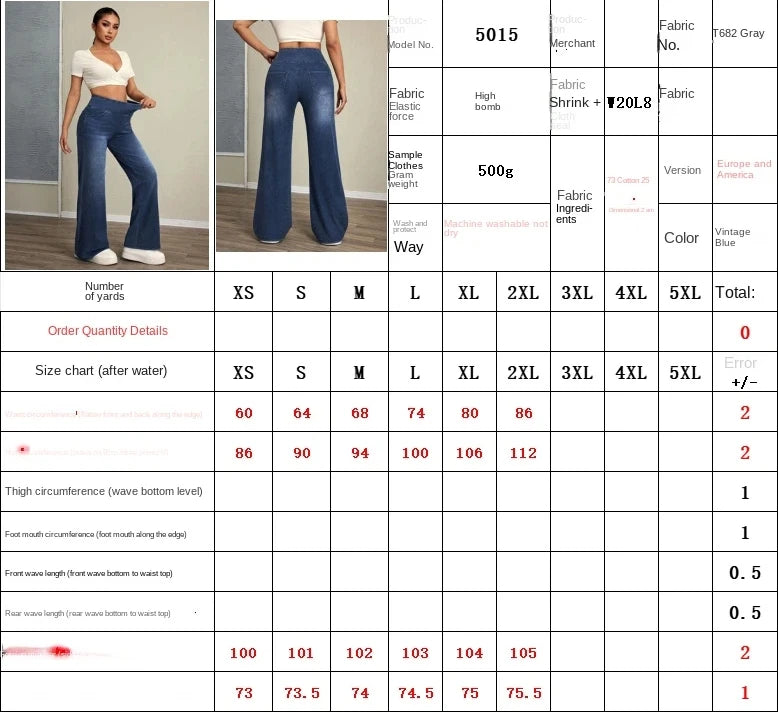 Women's Elastic Waist Loose Straight Leg Jeans