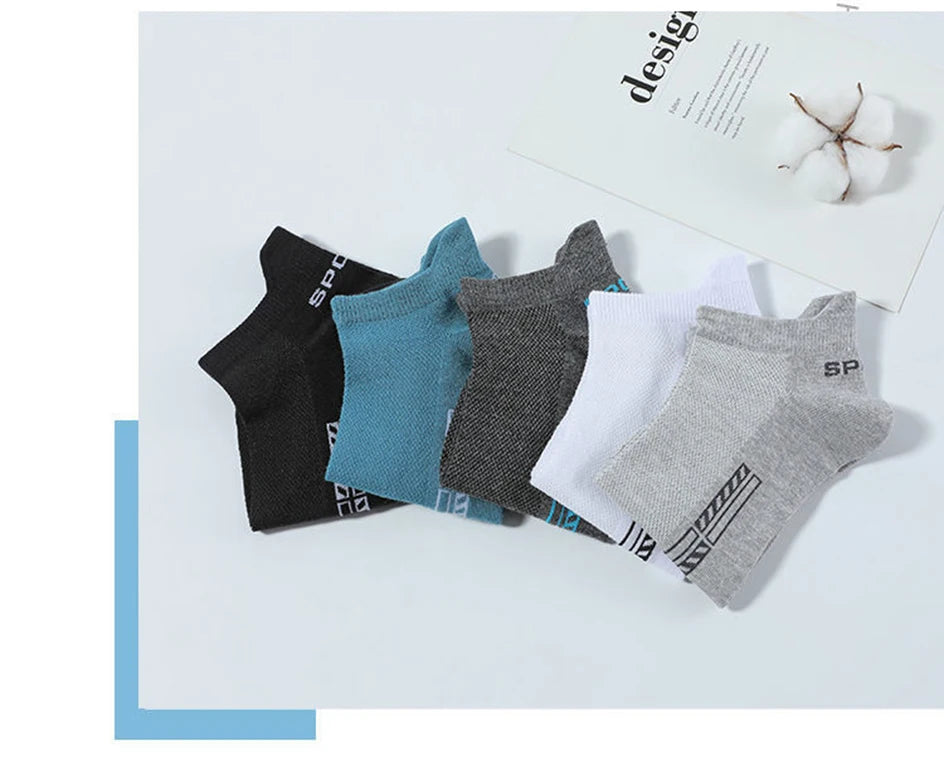 5 Pairs Breathable Cotton Ankle Socks