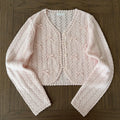 Women's Kawaii Bow Crochet Knit Cardigan