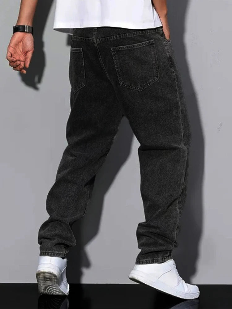 Men's Vintage Y2K Wide-Leg Straight Denim Jeans