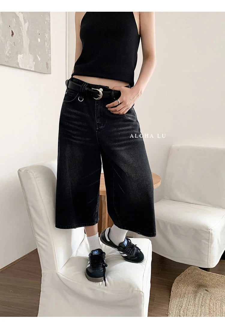 Women's  Washed Denim Shorts