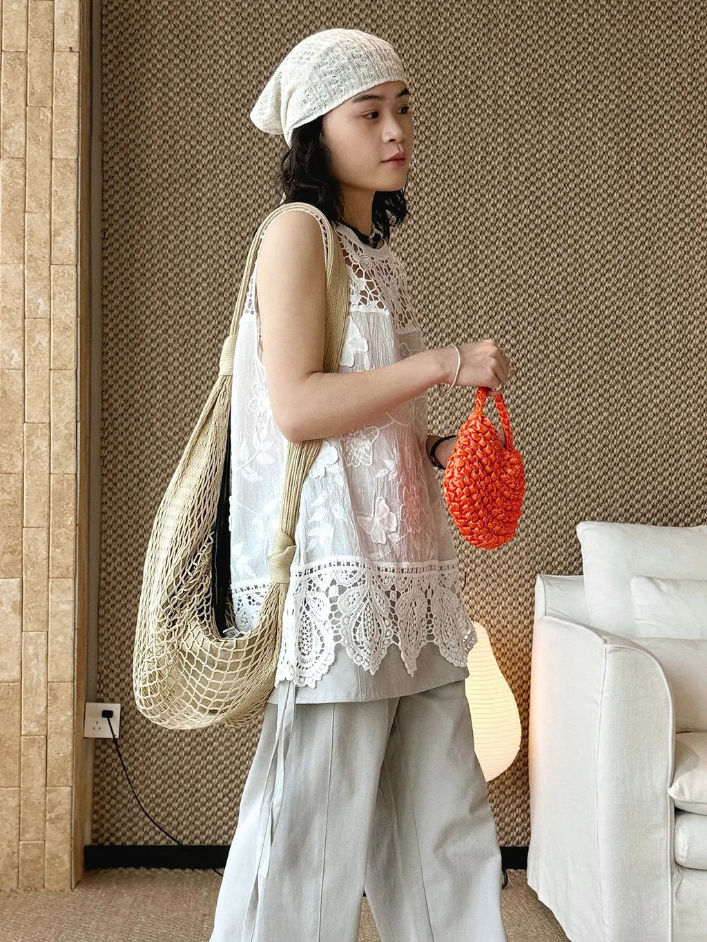Women's Boho Lace Crochet Sleeveless Cami Top