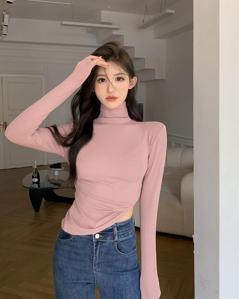 Women’s High Collar Fleece Base Layer Top