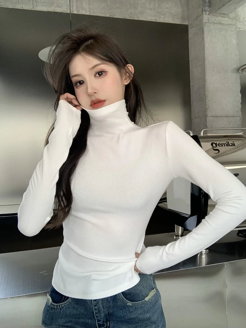 Women’s High Collar Fleece Base Layer Top
