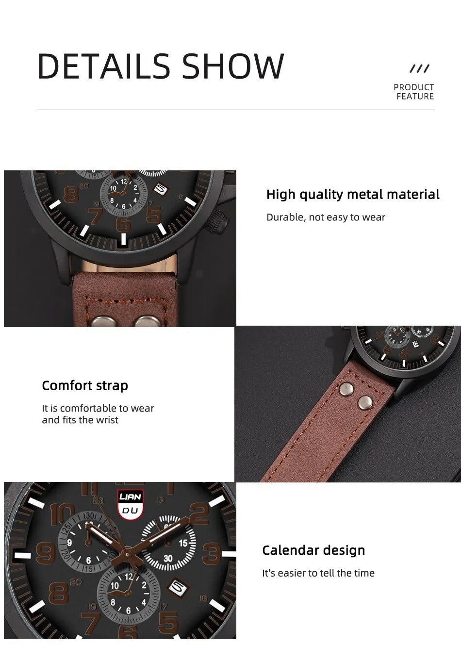 Reloj Hombre Fashion Mens Watches Luxury Men Casual Leather Quartz
