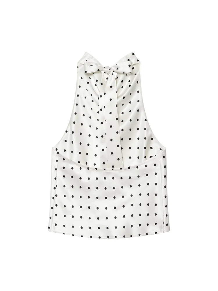Women's Halter Ruffle Backless Crop Top