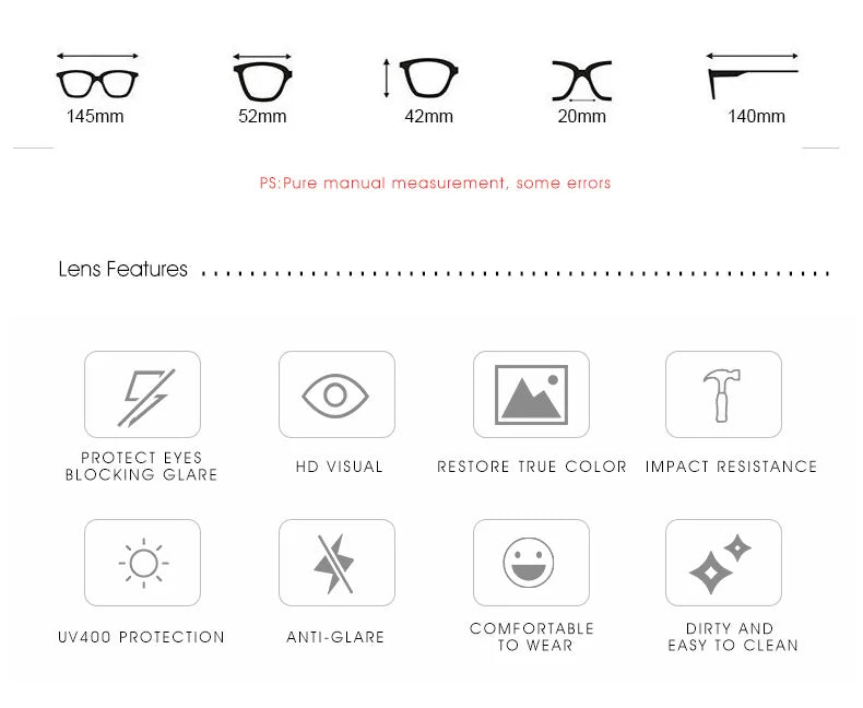 Fashion Classic Polarized Men And Women Square Sunglasses Anti Glare