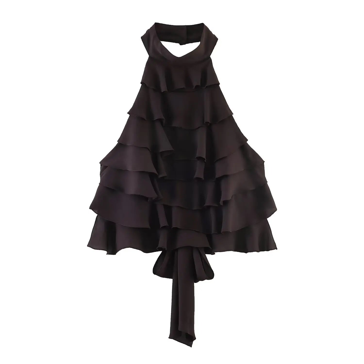 Women's Ruffle Halter Tie-Back Cami Top