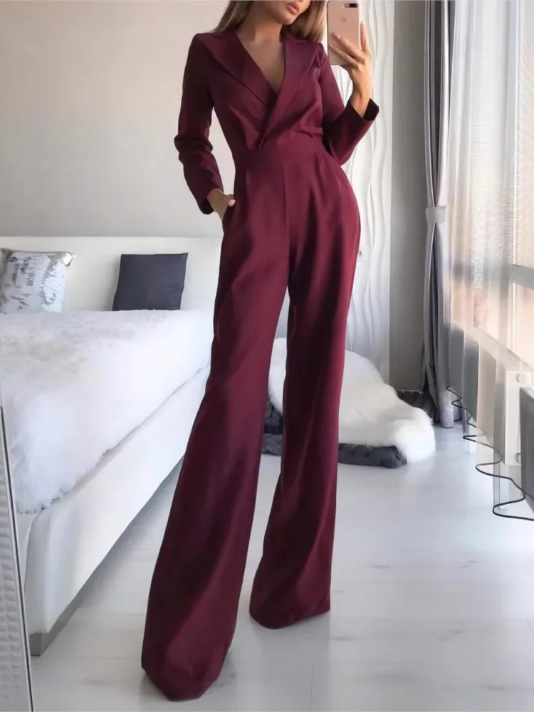 Women's High Waist Office Jumpsuit