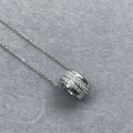 Three-Row Rotatable Crystal Pendant Necklace for Women
