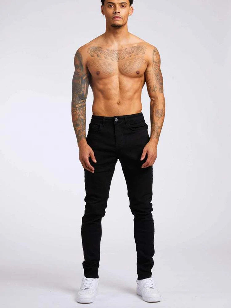 Men's Black Skinny Stretch Denim Jeans