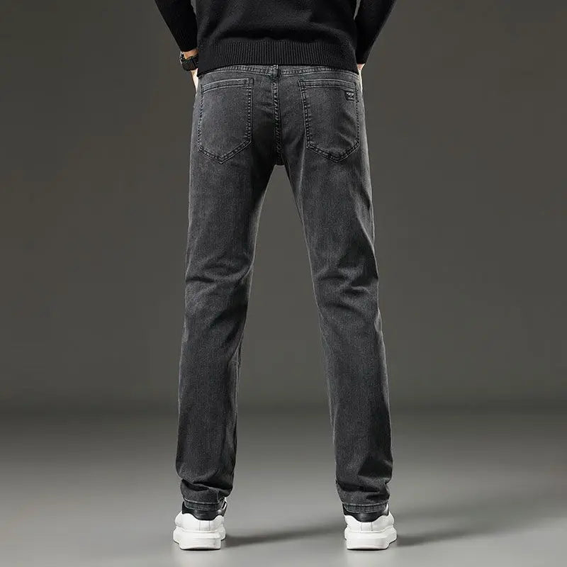 Men's Slim Straight Elastic Jeans