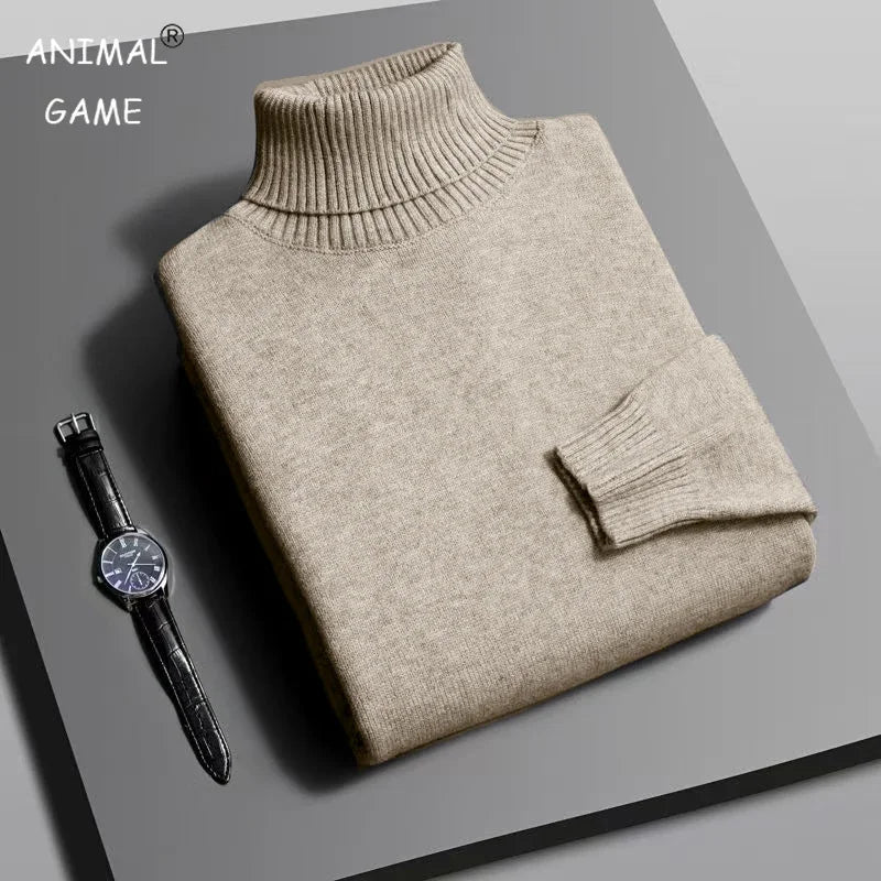 Men's Slim Fit Knitted Turtleneck Sweater