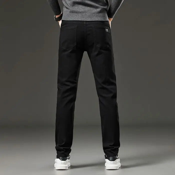 Men's Slim Straight Elastic Jeans