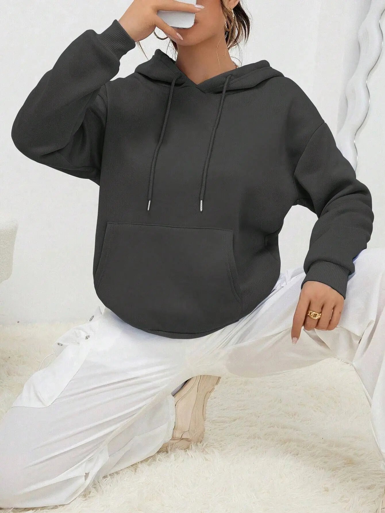 Unisex Solid Color Fleece Hoodie