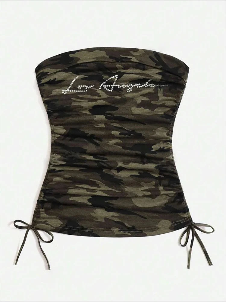 Camouflage Halter Crop Top for Women