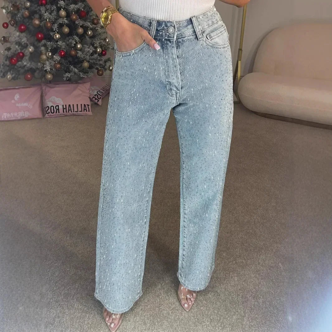 Women's High Waist Y2K Straight Mom Jeans