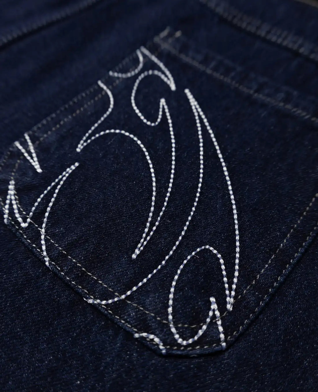 90s Retro Embroidered Straight Leg Jeans