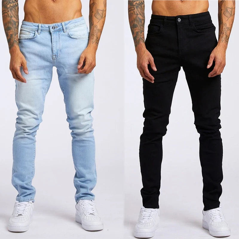 Men's Black Skinny Stretch Denim Jeans