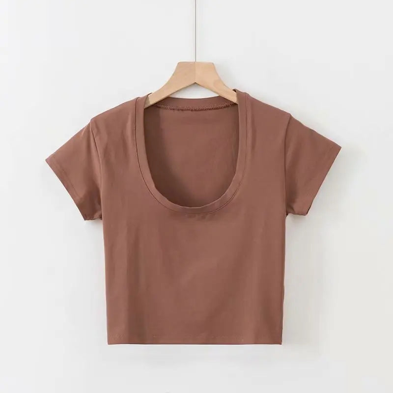 Women's U-Neck Slim Fit Crop Top