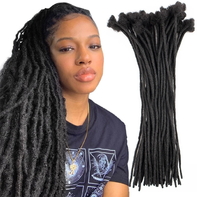 60-Strand Human Hair Dreadlocks Extensions