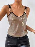 Women's Sexy Sequined Halter Backless Top