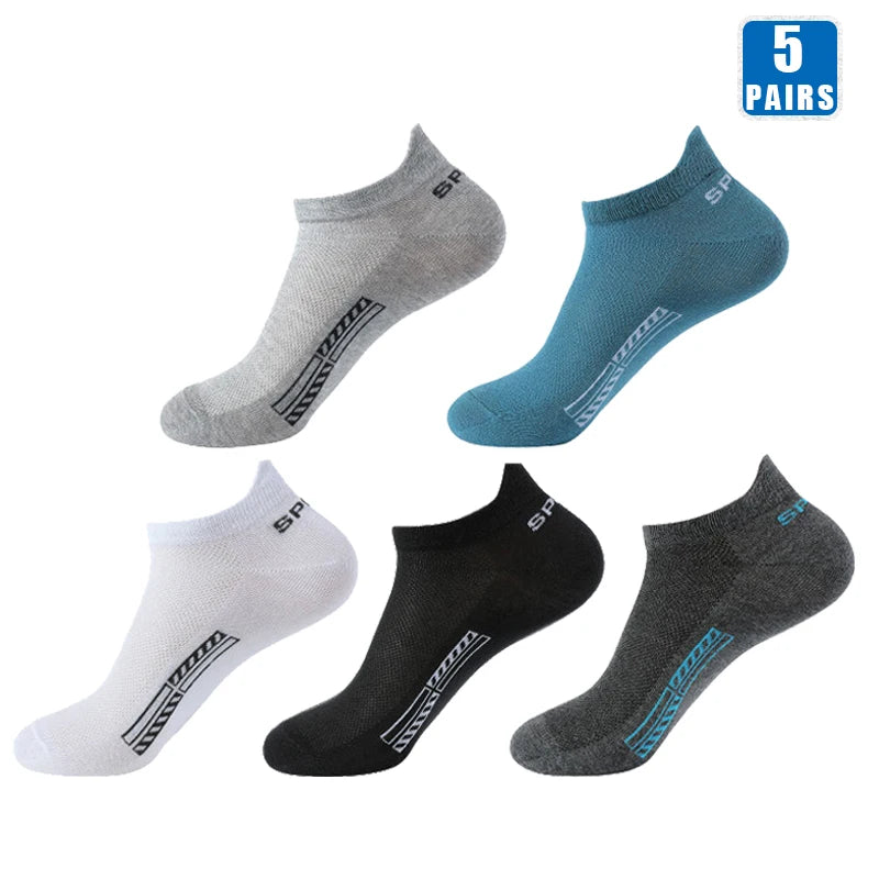 5 Pairs Breathable Cotton Ankle Socks
