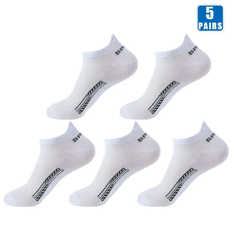 5 Pairs Breathable Cotton Ankle Socks