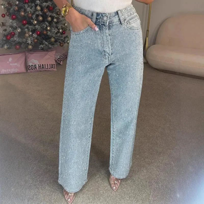 Women's High Waist Y2K Straight Mom Jeans