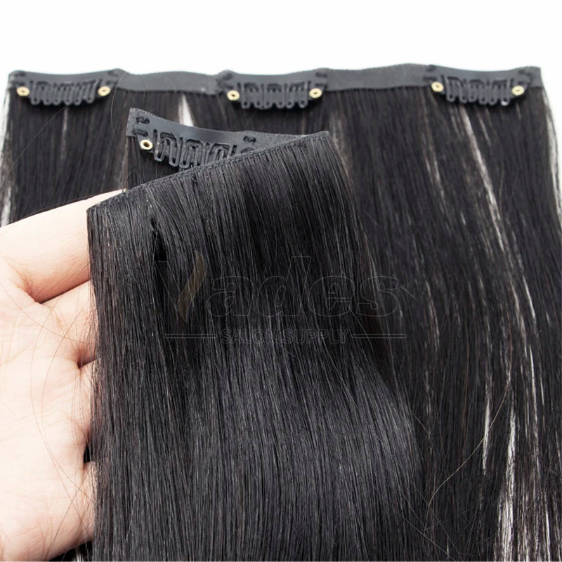 Clip-In Human Hair Extensions Straight Invisible Weft