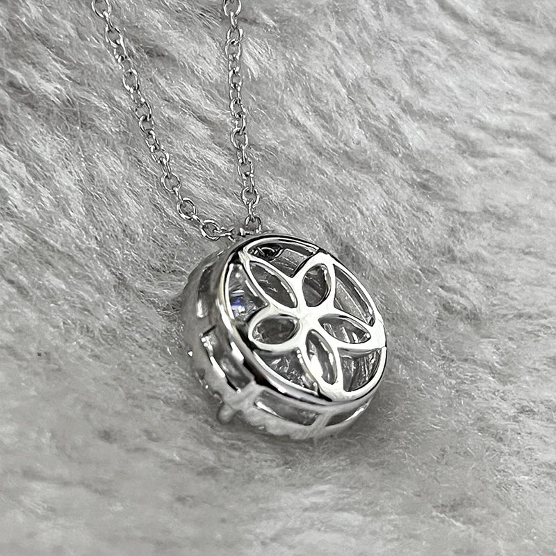 JoyceJelly 5CT Color Moissanite 925 Sterling Silver Necklace