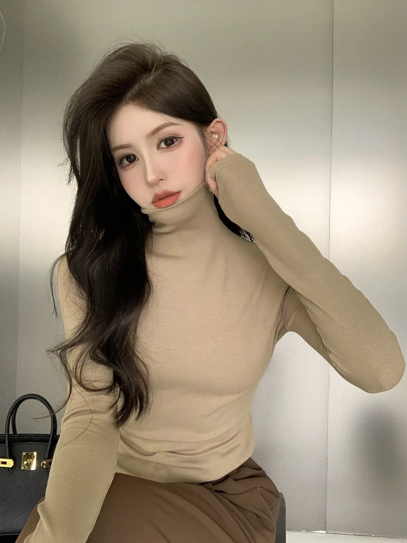Women’s High Collar Fleece Base Layer Top