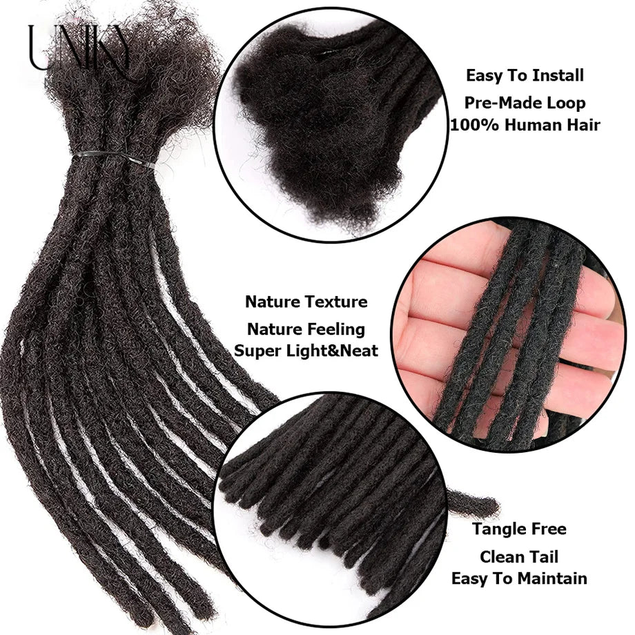 60-Strand Human Hair Dreadlocks Extensions