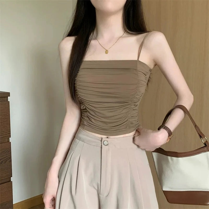 Women's White Corset Tube Top with Suspenders