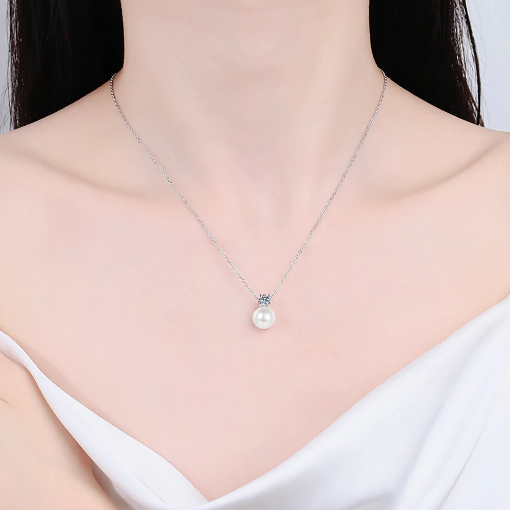 JoyceJelly Moissanite Jewelry Set with GRA Sterling Silver 925 Necklace Earrings Wedding Fine Jewerly Pass Dismond Tester