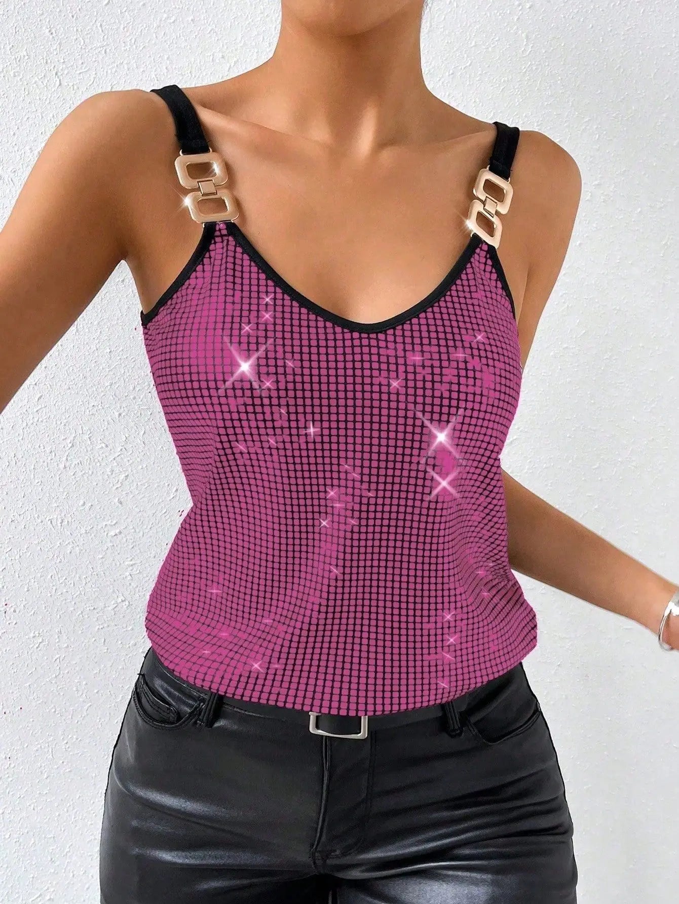 Women's Sexy Sequined Halter Backless Top