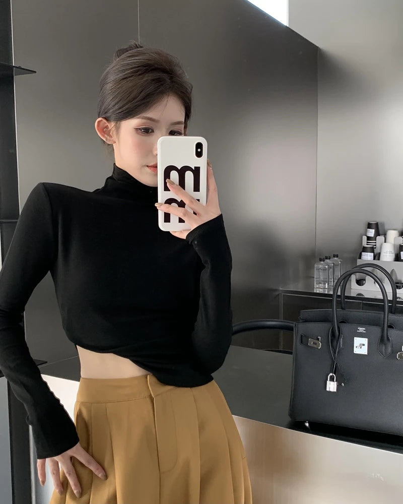 Women’s High Collar Fleece Base Layer Top