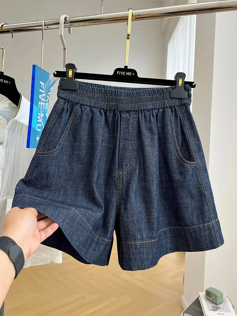 Women's Drawstring Denim Summer Shorts