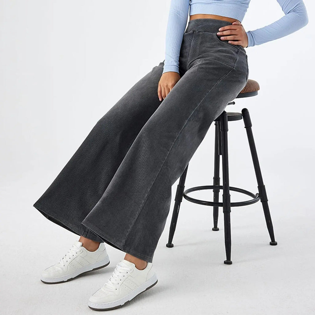 Women's Y2K Wide Leg Elastic Waist Jeans