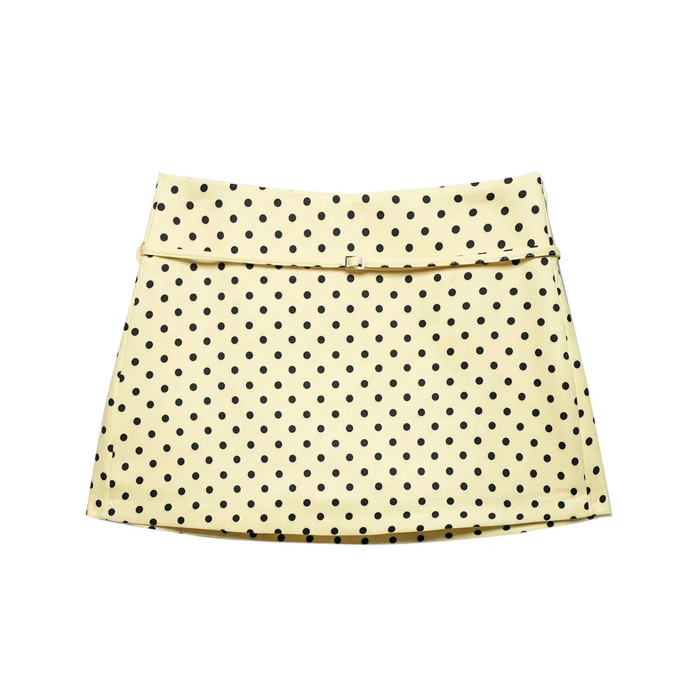 Women's Solid Color Belted Casual Short