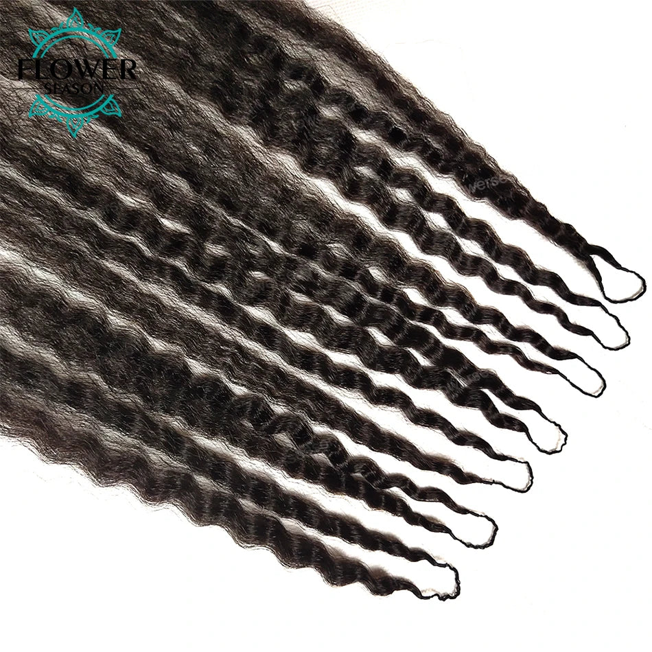 Kinky Straight Human Hair Crochet Extensions 50 Strands