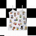Cartoon Cat Print Mini Shorts