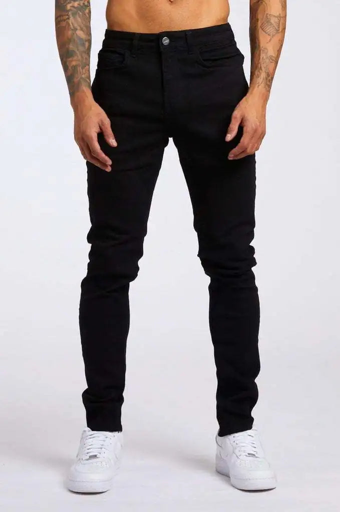 Men's Black Skinny Stretch Denim Jeans