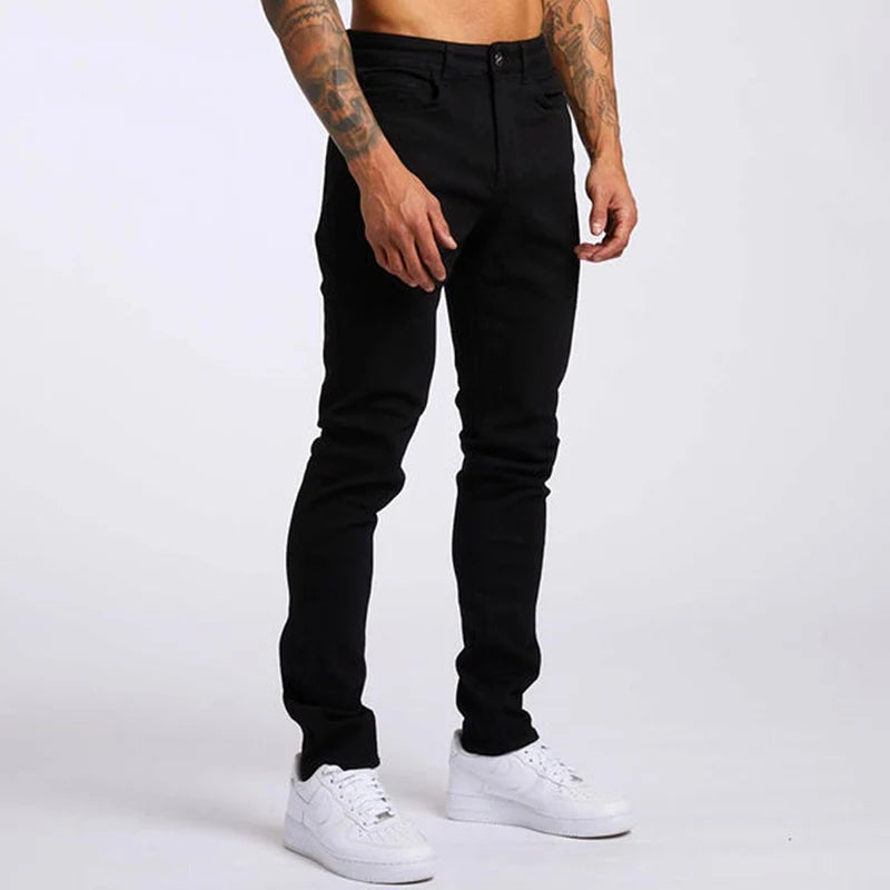 Men's Black Skinny Stretch Denim Jeans