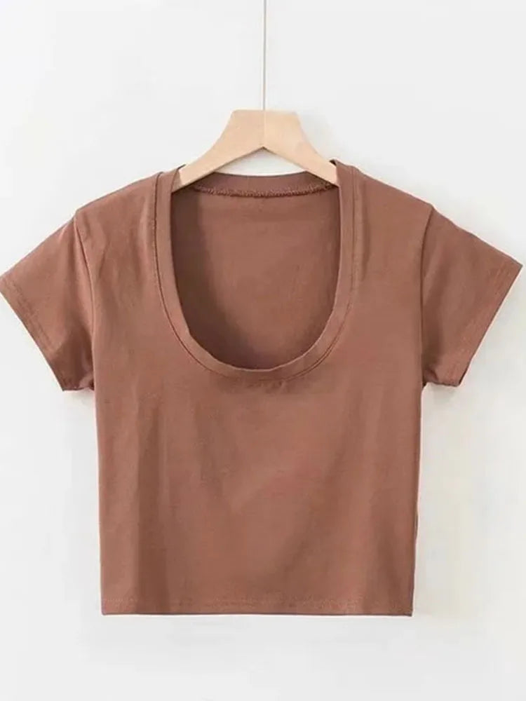 Women's U-Neck Slim Fit Crop Top