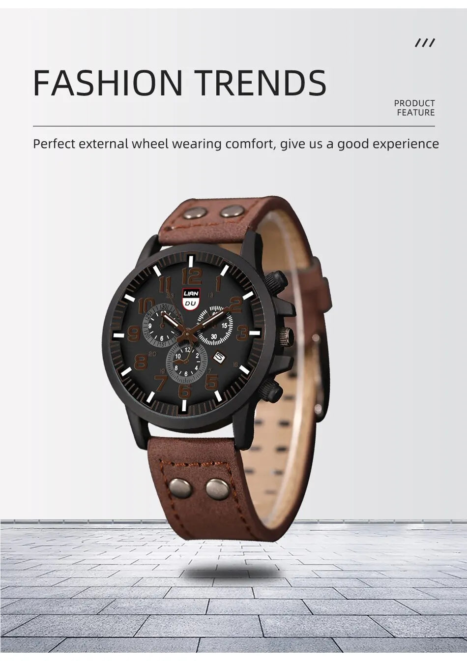 Reloj Hombre Fashion Mens Watches Luxury Men Casual Leather Quartz