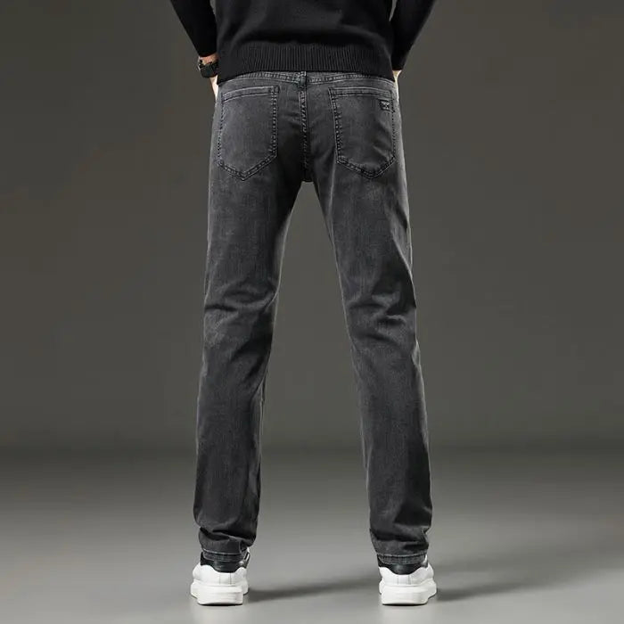 Men's Slim Straight Elastic Jeans