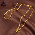 Lynge Jewelry AU999 24K Gold Box Chain Necklace for Women