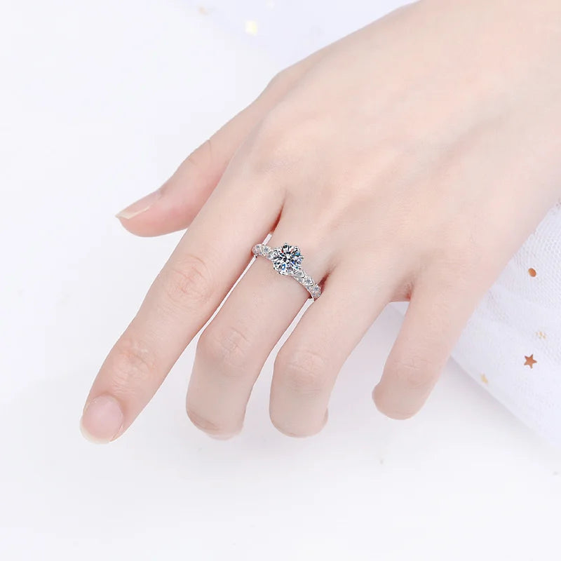 JoyceJelly 1 Carat Moissanite Sterling Silver Jewelry Set